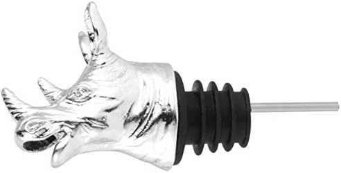 Zinc Alloy Rhino Head Bottle Stopper Wine Pourer for Oktoberfest