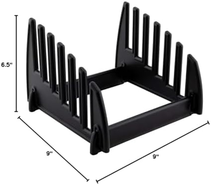Restaurantware-Chef 101 9 Inch x 6.5 Inch Cutting Board Rack, 1 6 Slots Cutting Board Organizer - Collapsible, Fits Cutting Boards, Black Plastic Cutting Board Rack, For Kitchen Organization,