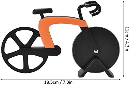 Bicycle Pizza Cutter, Pizza Slicer Pizza Cutter Wheel with a Stand Cool Pizza Cutters Tool(Orange)