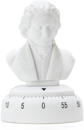 Kikkerland Beethoven Timer – Musical Gadget for Home & Kitchen – 60 Minute Windup Timekeeper for Cooking for Music Lovers