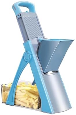 Adjustable Mandoline Slicer for Vegetables – Multi-Function Food Chopper with Suction Cup, 6 Blades for Slicing Dicing Shredding