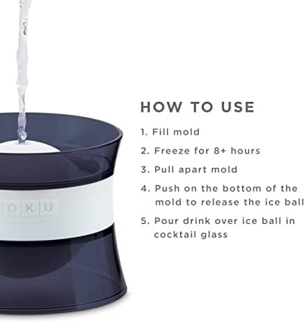 Zoku Ice Sphere Molds, Stackable Easy-Release, 2.5-Inch, Set of 2, Black