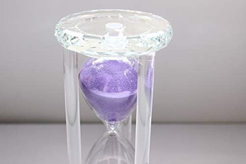 60 Minutes Hourglass Timer,Crystal Sand Timer Diamond Carving Surface,Good for Kitchen Office Desk Coffee Table Book Shelf Cabinet Decor Christmas Birthday Present Gift Box Package,(Purple)