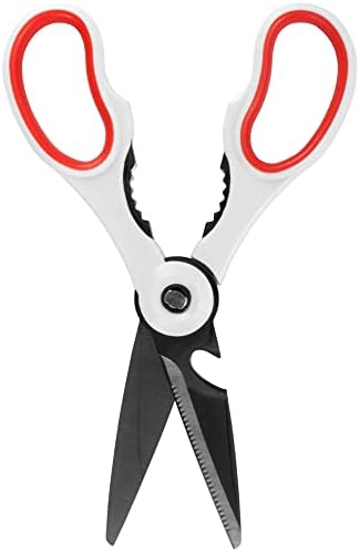 Premium 4-in-1 Kitchen Shears - White & Red - 1 Set (1 Scissor)