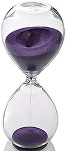 Large Fashion Colorful Sand Glass Sandglass Hourglass Timer Clear Smooth Glass Measures Home Desk Decor Xmas Birthday Gift (5 Minutes, Purple)