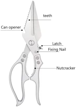 Heavy Duty Stainless Steel Kitchen Scissors-All Purpose Heavy Duty Poultry Shears for Meat,Chicken Bones and Turkey,Dishwasher Safe Sharp Japanese Cooking Shears, Gifts for Women(Red)