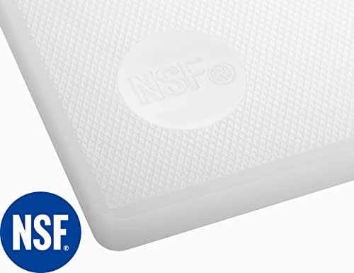CURTA Cutting Boards for Kitchen, 18" x 12" x 0.5" White Color Coded Plastic Chopping Board with Anti Slip Surface Dishwasher Safe