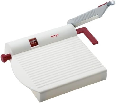 Westmark Adjustable Cheese Slicer with Board & Stainless Steel Sharp Blade, German Cheese Cutter with Precise Thickness Control, Multipurpose Food & Cheese Slicer, Effortless Slicing, White