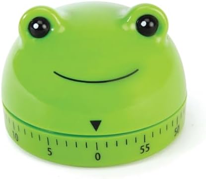 Kikkerland Frog Timer – Fun Gadget for Home & Kitchen – 60 Minute Windup Timekeeper for Cooking