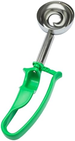 【Extended】Size 12 GREEN (2.78 oz.) VODOMAX Commercial Food Disher, Portioner, 13 Sizes, #12 Scoop, Stainless SUS304, Palm-Squeeze Disher, Large Food Disher, Gelato Scoop, Ice Cream Scoop