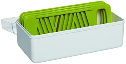 Farberware Professional Mandoline Slicer with Storage Case, White and Green