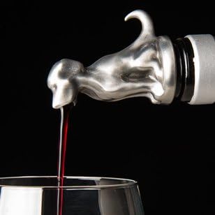Stainless Steel Dog Wine Aerator Pourer - Deluxe Decanter Spout for Robust Red and White Wine - Pour Amore Bottle Pourer/Stopper & Air Diffuser by Chris's Stuff
