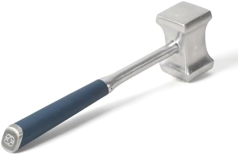 Calphalon Stainless Steel Meat Tenderizer, Dual-Sided Meat Mallet with Ergonomic Handle for Tenderizing and Flattening Beef, Chicken, Pork & Poultry