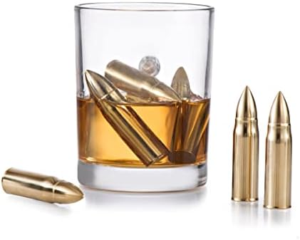 Whiskey Stones Gift Set - Set of 6 Chilling Stones - Rocks Ice Cubes - Beautiful Gift Box for Men, Gifts for Men Dad, Christmas Stocking Stuffers, Whiskey Stones (Brown)