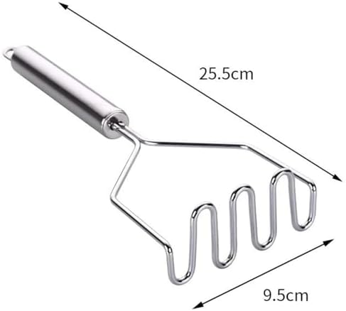 Potato Masher, Premium Stainless Steel Heavy Duty Metal Potato Ricer With Mirror Polish, Masher Kitchen Tool for Avocado, Potatoes, Beans, Meat, Vegetables and Dishwasher Safe.