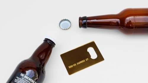 Suck UK Credit Card Bottle Opener - Beer Bottle Opener - Stocking Stuffers - Gag Gifts - Bar Tool - Novelty Gifts for Men - Ultra Thin Metal - Pocket Wallet Size - Travel Accessories - Gold Finish