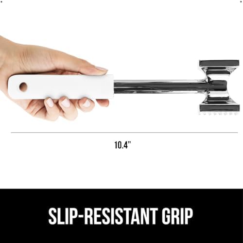 GORILLA GRIP Patented BPA-Free Dual-Sided Meat Tenderizer Mallet, White