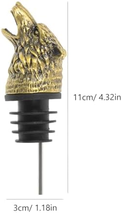 Wolf Head Wine Pourer Animal Head Wine Aerator Spout for Red Whiskey and Bottle Pouring Alloy Bar Accessory 4.05 in 1 X Pourer