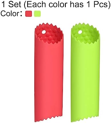 uxcell Garlic Peeler Skin Remover Roller Keeper, Silicone Garlic Peeler Tube Non Slip 5.12inch Long for Useful Kitchen Tools, Red/Green