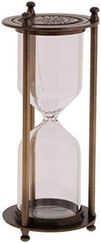 Retro Metal Sandglass Empty Hourglass Sand Timer Without Sand for Home Office Decoration (Bronze - S)