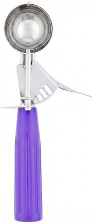 Restaurantware 0.8 Ounce Portion Scoop, 1 Trigger Release Stainless Steel Cookie Scoop - With Orchid Handle, Stainless Steel Disher, For Portion Control, Cookie Dough, Cupcake Batter, Or Ice Cream