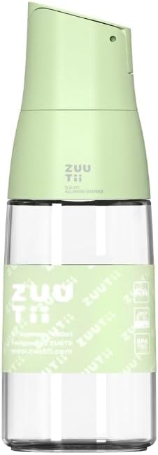 Zuutii Olive Oil Dispenser Container 500ml 17oz Drip Free Spout Glass Olive Oil Bottle for Kitchen Cooking Oil Dispenser Kitchen Grey Blue Cream Yellow (Honeydew Green)