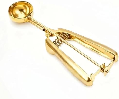 Gold Ice cream spoon,cookie Scoop Set,Stainless steel ice cream scoop with trigger release,3 Sizes (M size)
