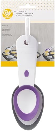 Wilton Cupcake Mixing Spoon Set 2: Dough Spoon, Always the amount of dough for standard and mini cupcakes and muffins, dishwasher safe, pack of 2