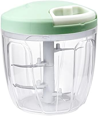 Manual Food Chopper Hand Pull Chopper Veggies Processor for Onions, Peppers, Carrots, Nuts, Kitchen Gadget by KAUKKO (900ml/3.5 Cup)