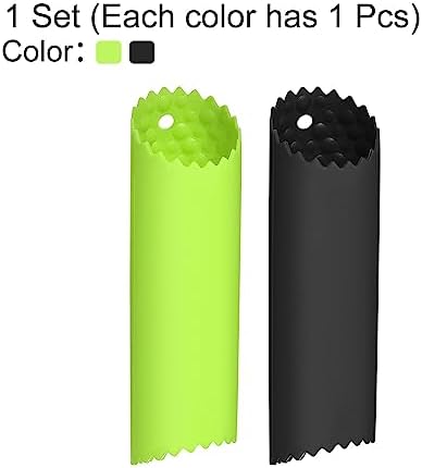uxcell Garlic Peeler Skin Remover Roller Keeper, Silicone Garlic Peeler Tube Non Slip 5.12inch Long for Useful Kitchen Tools, Black/Green