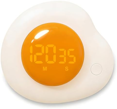 QANYI Egg Timer - Magnetic Kitchen Timer with Large LED Display & Preset Buttons (8 Min Soft Boiled), Easy Manual Rotating Dial for Medium/Hard Boiled, So Simple for Seniors Kids, Fun Cooking Gadget