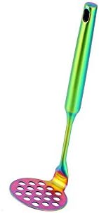 Potato Masher ，Stainless Steel Potato Ricer Press，Ergonomic Horizontal Handle &Multi-Function for Smooth Creamy Mashed Potato,Fruits,Vegetables Baby Food (small, symphony)