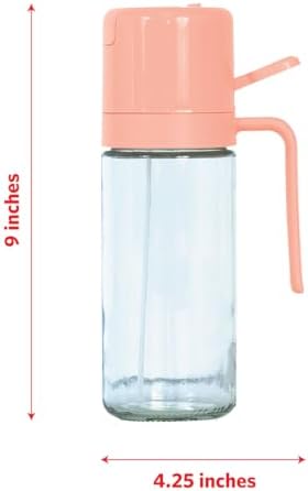 Glad 2 in 1 Oil Dispenser, 18.6oz/550ml - Olive Oil Sprayer for Cooking, Pouring Salad Dressing, and Grilling - Kitchen Gadget with Refillable Glass Bottle, Handle, and Mist or Pour Options - Rust