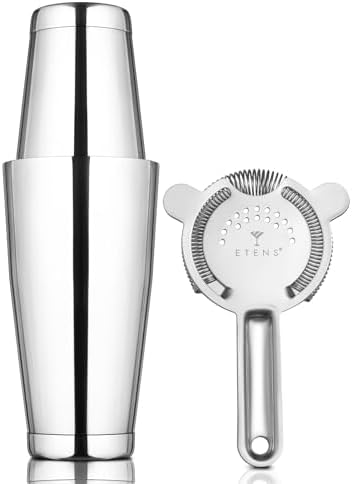 Boston Shaker with Strainer Bunddle, Bar Shaker Tins for Bartender Bartending, Cocktail Shaker Set