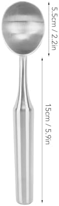 Ice Cream Scoop, Metal Ice Cream Scooper, Stainless Steel Ice Cream Scoop, Nonstick Anti Freeze One Piece Scooper Spoon, Long Handle Ice Cream Ball Spoon for Ice Cream, Cookie Dough, Sorbet (Silver)