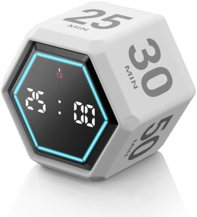 Cube Productivity Timer, 3/5/10/25/30/50 Minute Presets for ADHD