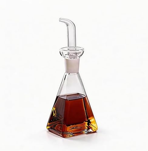 ELETON Oil or Vinegar Dispenser with Drip-free Spouts,Glass Olive Oil Cruet (8 oz)