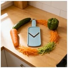 Japanese Handheld Mandoline Slicer – Green Cabbage & Lettuce Shredder for Salad, Fast Thin Slicing Vegetable Cutter, Safe Grip Kitchen Gadget for Quick Prep