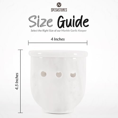 Marble Garlic Keeper With Lid for Kitchen Counter Decor