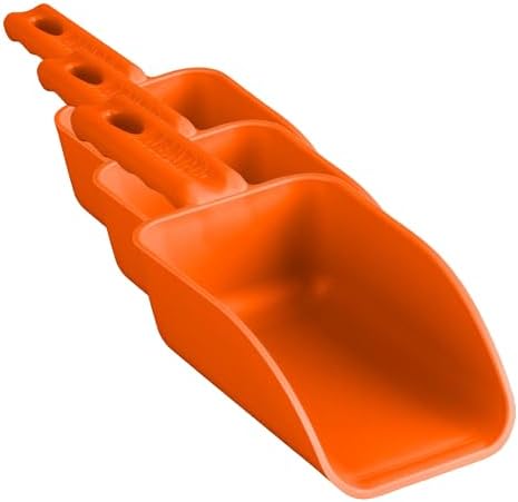 Vikan Remco 63007 Color-Coded Plastic Hand Scoop - BPA-Free Food-Safe Kitchen Utensils, Restaurant and Food Service Supplies, 16 oz, Orange (Pack of 3)