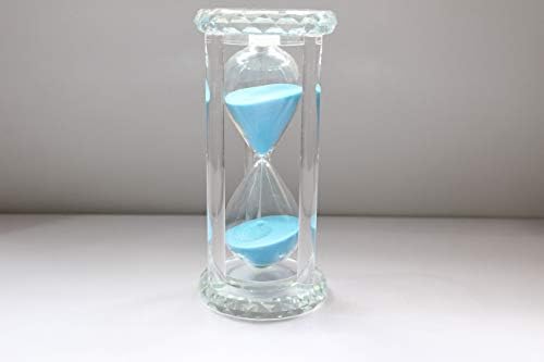 60 Minutes Hourglass Timer,Crystal Sand Timer Diamond Carving Surface,Good for Kitchen Office Desk Coffee Table Book Shelf Cabinet Decor Christmas Birthday Present Gift Box Package,(Blue)