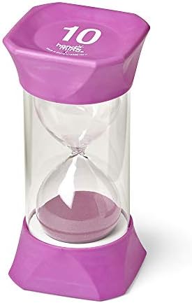 hand2mind Jumbo 1, 2, 5, and 10 Minute Sand Timer Set with Soft Rubber End Caps, Hourglass Timer, Visual Timer for Toddlers, Calm Down Corner, Time Out Timer, Large Classroom Timer (Set of 4)