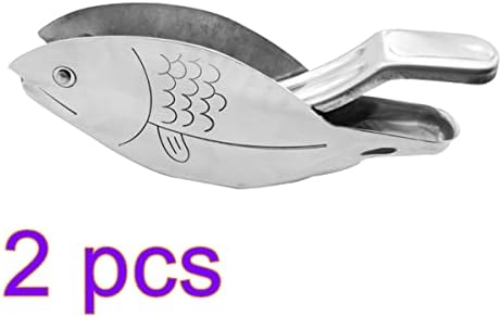 2Pcs Stainless Steel Fish Shape Manual Lemon Squeezer, Ergonomic Citrus Juicer for Orange, Lime, Pomegranate