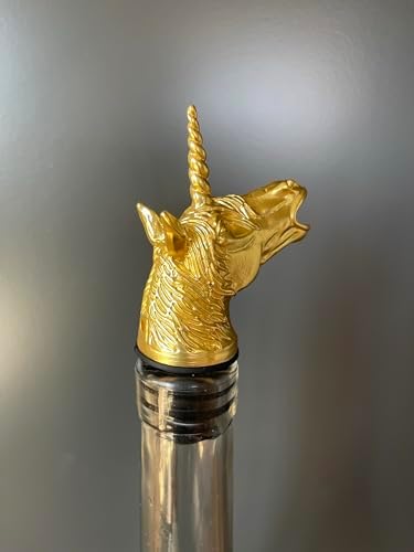 Gold Unicorn Wine Aerator Pourer Spout – Funny Wine Gift for Men & Women – Novelty Animal Wine Accessory for Parties & Home Bar