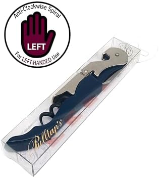 Pulltap's Genuine Classic 500 LEFT-HANDED Waiter's Corkscrew – Double-Hinged Wine Key with Hinged Foil Cutter – Patented Design – Made in Spain – Dark Blue (Azul Oscuro)