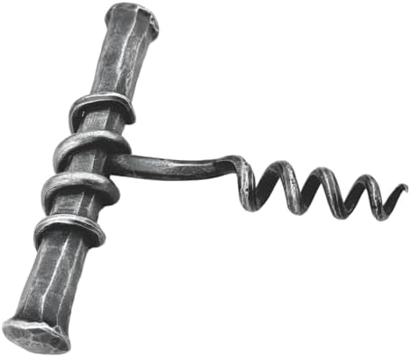 Hand Forged Twisted Corkscrew Wine Bottle Opener Wrought Iron Handmade Metal Wine Bottle Opener Metal Black Antique Finish Heavy Duty Bottle Opener BY LIVING IDEAS