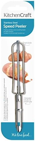KitchenCraft Swivel Potato Peeler with Blemish Remover, Ideal for Fruit and Veg Peeling, Stainless Steel, 17 cm