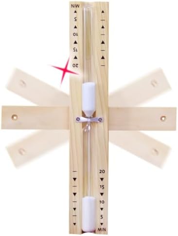 Sauna Sand Timer, 20 Minute Hourglass, Rotating Sand Clock 20 Min, Wooden White Sand Watch, Reloj De Arena, Hear Resistant Wood Hour Glass, Sandglass for Sauna & SPA Room