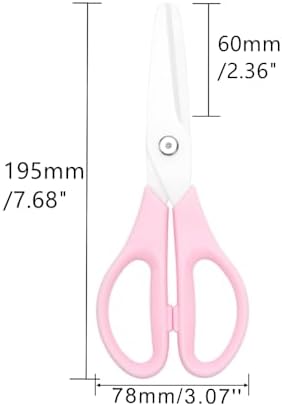 Ceramic Scissors 8" Ceramic Blade Scissors White Sharp Blade with Pink ABS Handle Cooking Shears for Office School Crafting Kitchen (Pink)