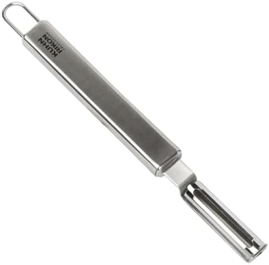 Kuhn Rikon Essential Swivel Peeler – Stainless Steel Swivel Blade for Effortless Fruit & Vegetable Peeling – Tip for Spot Removal